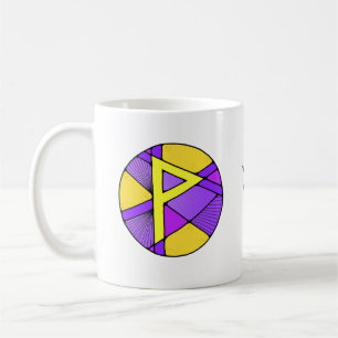 De Café Taza con el Rune Wunjo Art Nouveau – ¡ALEGRÍA!