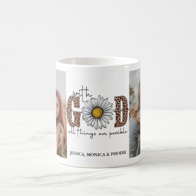 De Café Taza con Foto "Con Dios Todo es Posible" (Centro)