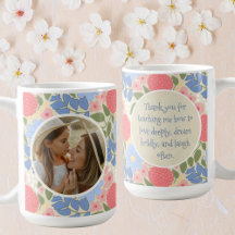 Taza con foto floral – Mensaje personalizado y rec