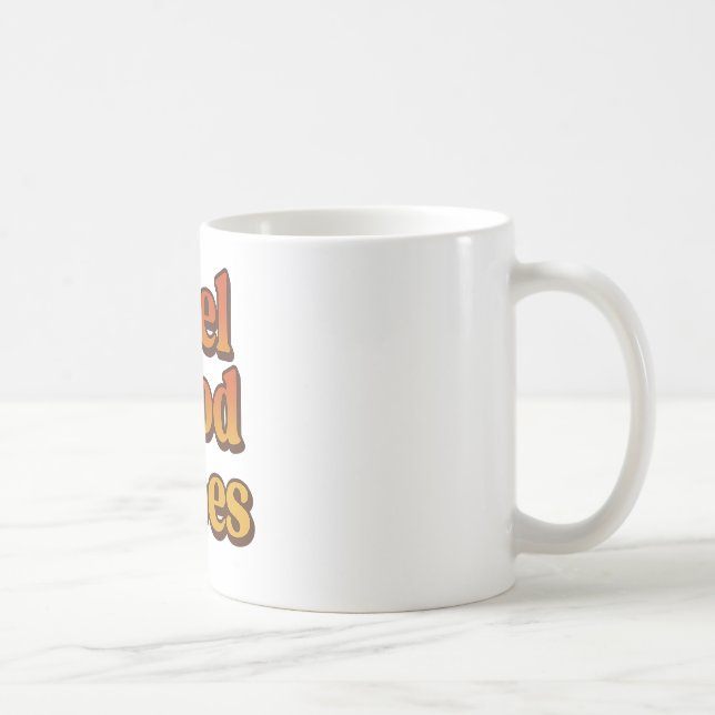 De Café Taza con frase retro Feel good vibes (Derecha)