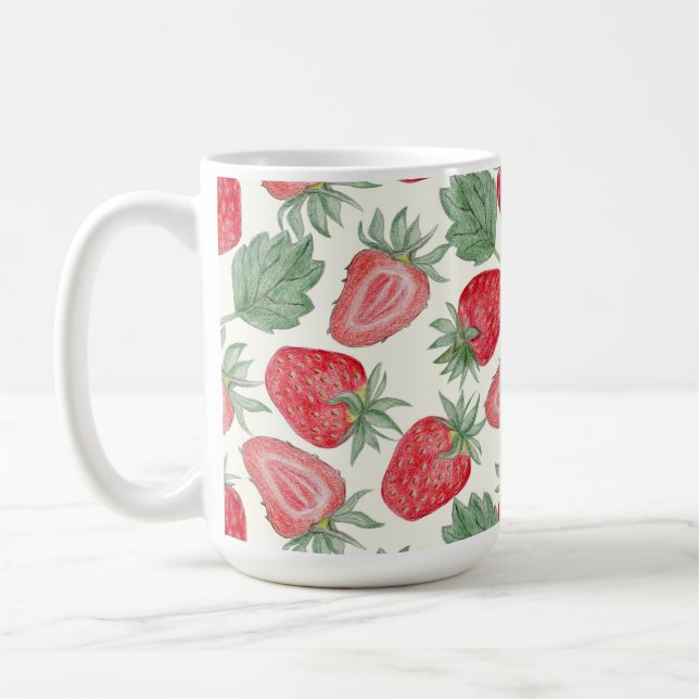De Café Taza con fresas (Izquierda)