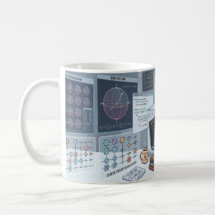 De Café Taza con Gato Lindo del Laboratorio Cuántico