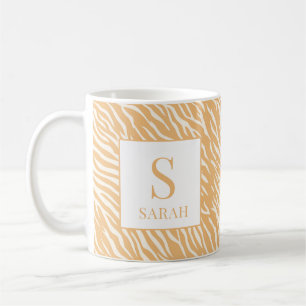 De Café Taza con iniciales y nombre personalizado Tan Anim