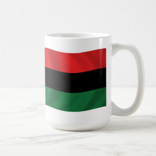 De Café Taza con la bandera panafricana (UNIA)