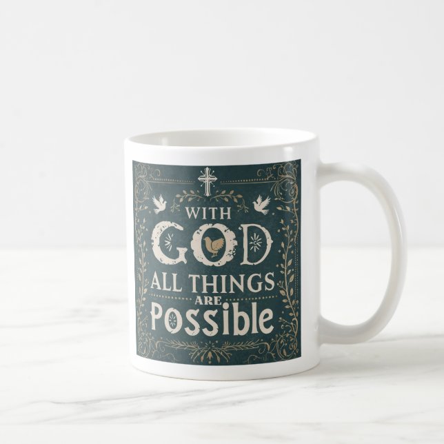 De Café Taza con la frase 'Con Dios todo es posible' (Derecha)