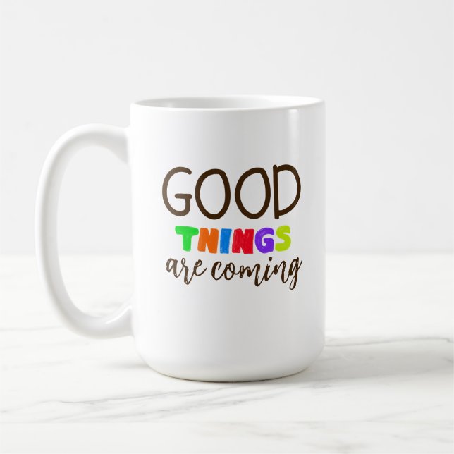 De Café Taza con Letra a Mano Positiva Moderna (Izquierda)