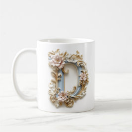 De Café Taza con Letra 'D' Barroca para una Princesa del C