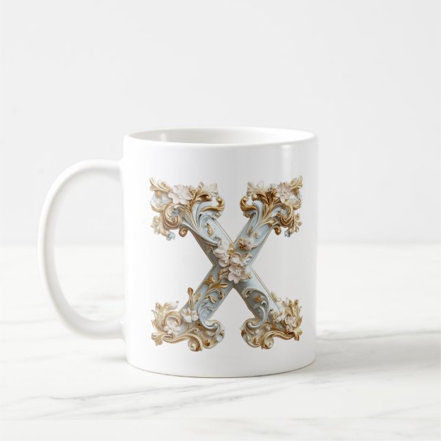 De Café Taza con Letra 'X' Barroca para una Princesa del C (Izquierda)