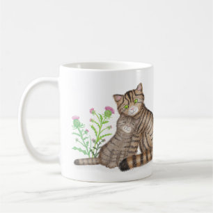 De Café Taza con lindo gato montés escocés y gatito