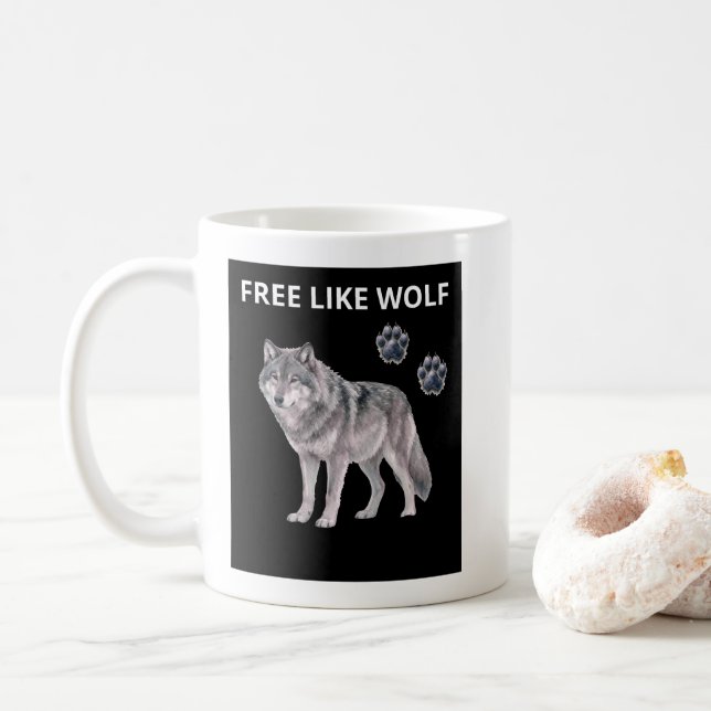 De Café Taza con lobo (Con donut)