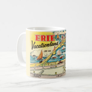 De Café Taza con mapa del lago Erie