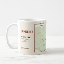 Taza con mapa del sendero del Parque Nacional Cong