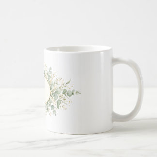De Café Taza con monograma botánico personalizado, Eucalyp