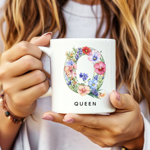De Café Taza con Monograma Floral Personalizado Regalo par