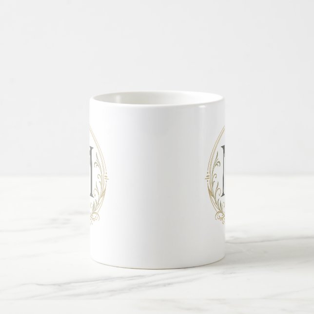 De Café taza con monograma personalizado (Centro)