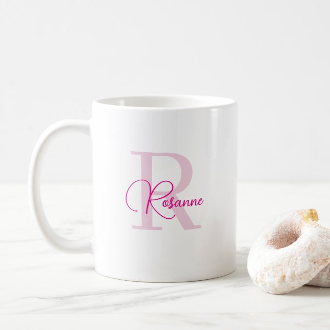 De Café Taza con monograma personalizado (Con donut)