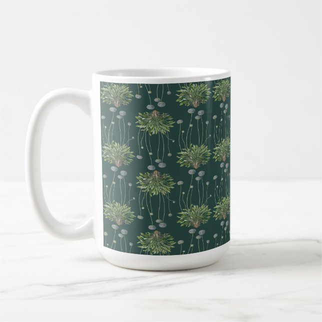De Café Taza con Motivo Botánico (Izquierda)