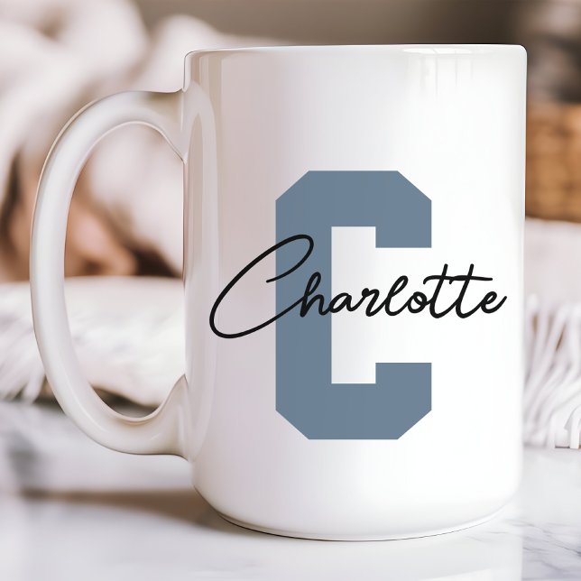 De Café Taza con nombre inicial personalizado, Despedida d (custom name mug, personalized name mug, initial name mug, Mother’s Day gift, mama mug, new mom gift)