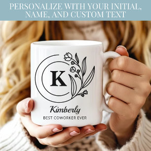 De Café Taza con nombre inicial personalizado para regalo 