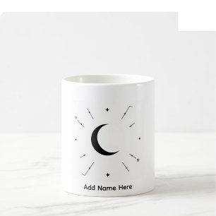 De Café Taza con nombre personalizado Celestial - Blanco y