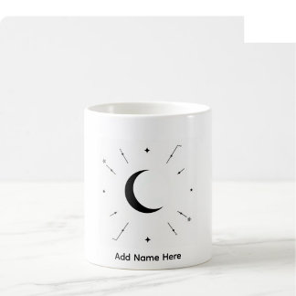 De Café Taza con nombre personalizado Celestial - Blanco y
