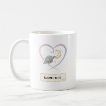 Taza con nombre personalizado Corazón Cósmico