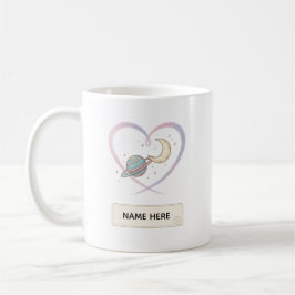 De Café Taza con nombre personalizado Corazón Cósmico