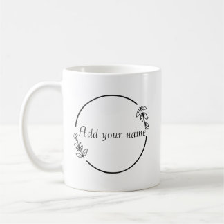 De Café Taza con nombre personalizado – Diseño floral mini