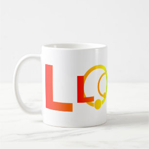 De Café Taza con palabra LOVE Arcoíris