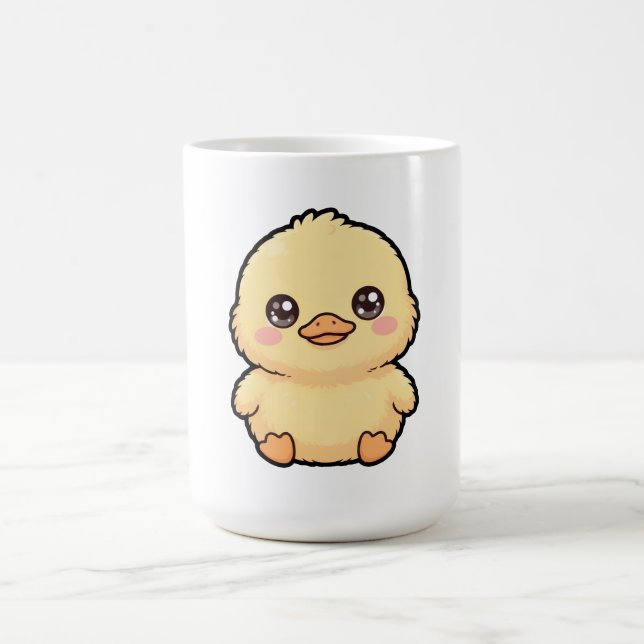 De Café Taza con patito bebé adorable (Centro)