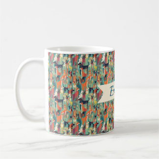 De Café Taza con patrón continuo del nombre personalizado 