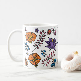De Café Taza con patrón floral