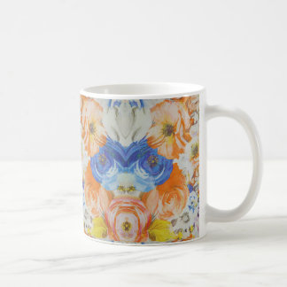 De Café Taza con patrón floral vibrante