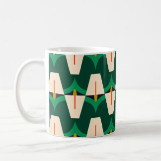 De Café Taza con patrón geométrico moderno verde Arco Esme