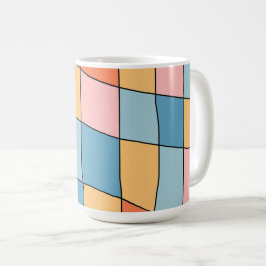 De Café Taza con patrón geométrico pastel abstracto