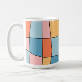 De Café Taza con patrón geométrico pastel abstracto