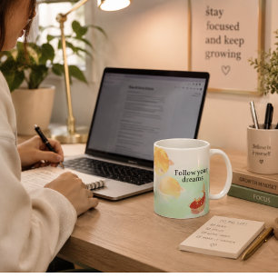 De Café Taza con peces Koi Japoneses "Sigue tus sueños" - 