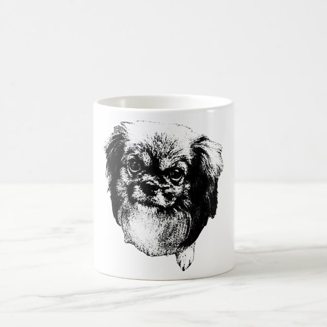 De Café Taza con perro Spaniel Tibetano - Retrato estilo t (Centro)