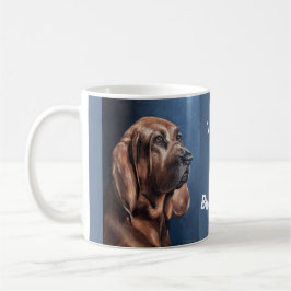 De Café Taza con pintura al óleo del sabueso marrón