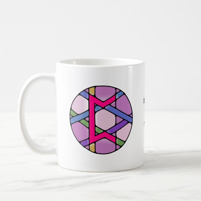De Café Taza con runa Perthro Art Nouveau – ¡KARMA! (Izquierda)