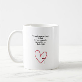 De Café Taza con versículo bíblico cristiano del Salmo 51: