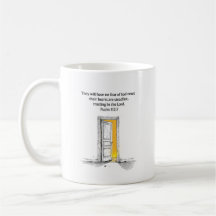 Taza con versículo bíblico del Salmo 112:7 regalo