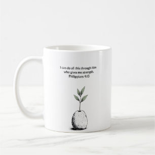 De Café Taza con versículo bíblico Filipenses 4:13 regalo