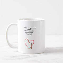 De Café Taza con versículo cristiano del Salmo 51:10 | Reg