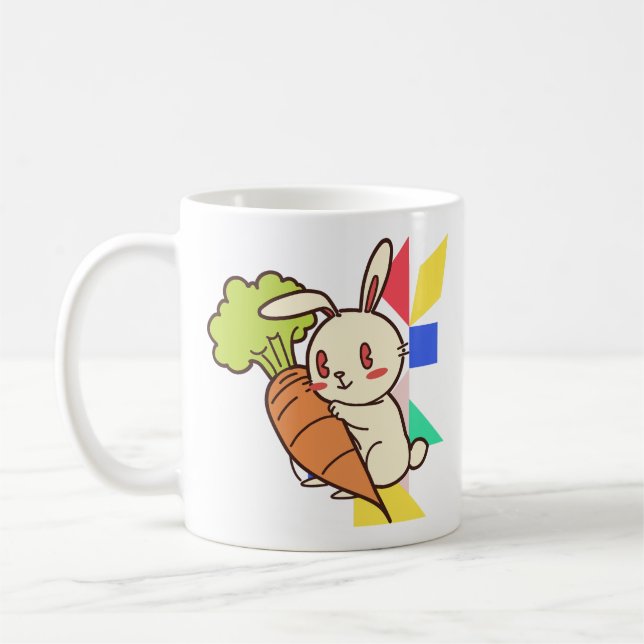 De Café Taza conejito lindo con zanahoria (Izquierda)