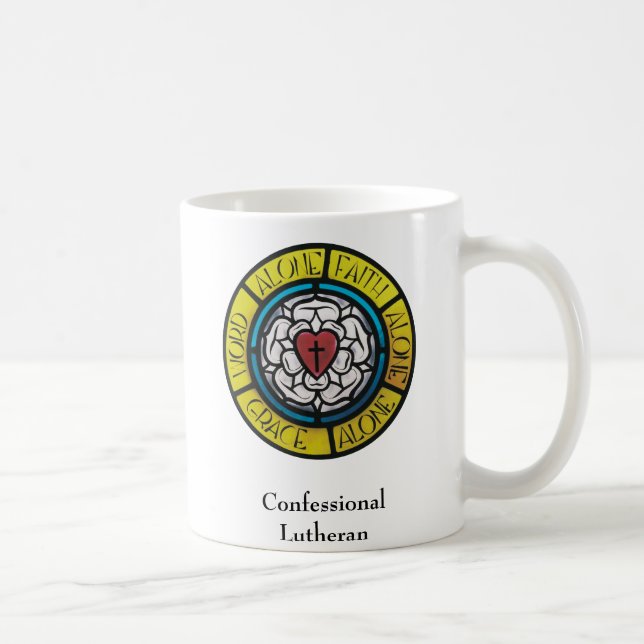 De Café Taza confesional del Lutheran (Derecha)