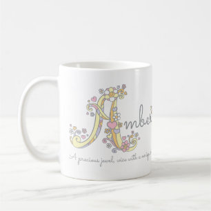 De Café Taza conocida ambarina del monograma del
