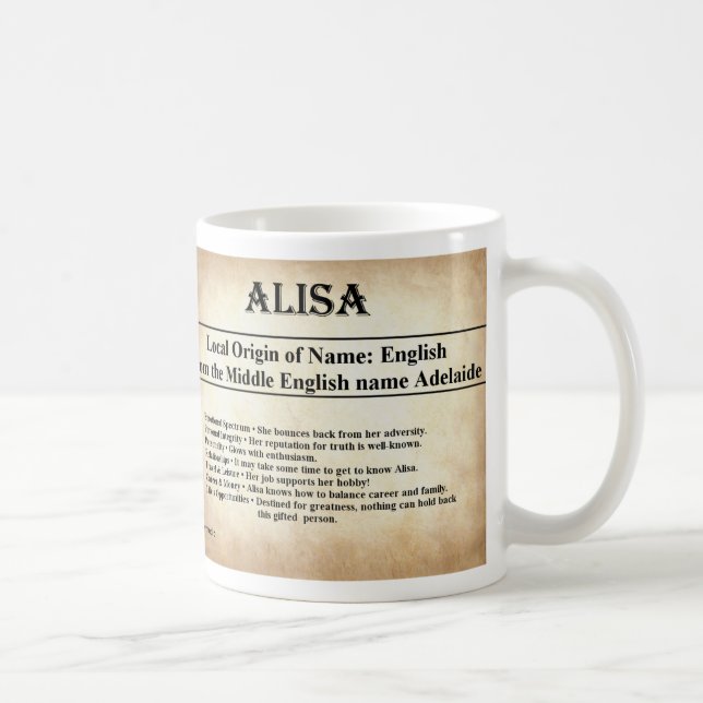 De Café Taza conocida del significado - Alisa (Derecha)