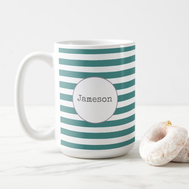 De Café Taza conocida rayada (Con donut)