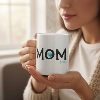 De Café Taza Corazón Anidado Azul Establecido por Mamá